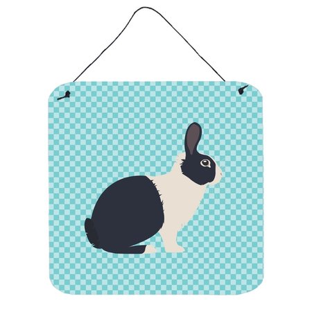 MICASA Dutch Rabbit Blue Check Wall or Door Hanging Prints6 x 6 in. MI231371